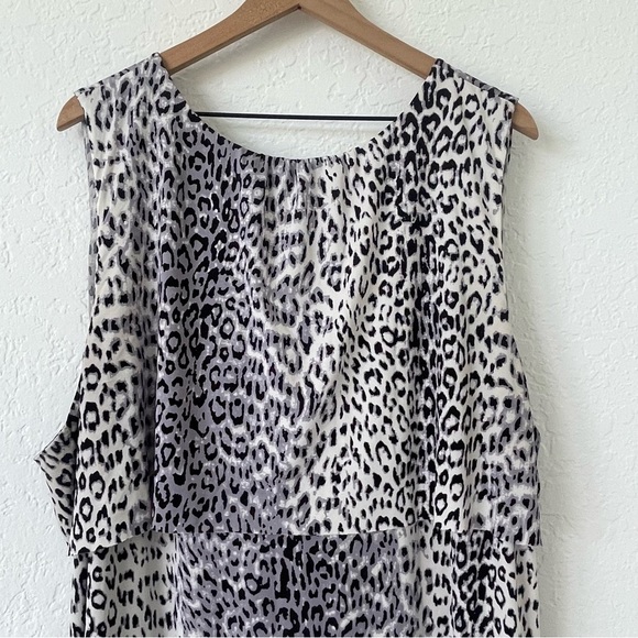 Anne Klein Animal Print Dress 3X Office Career A-Line Knee Length Stretch Ruffle - Picture 7 of 15